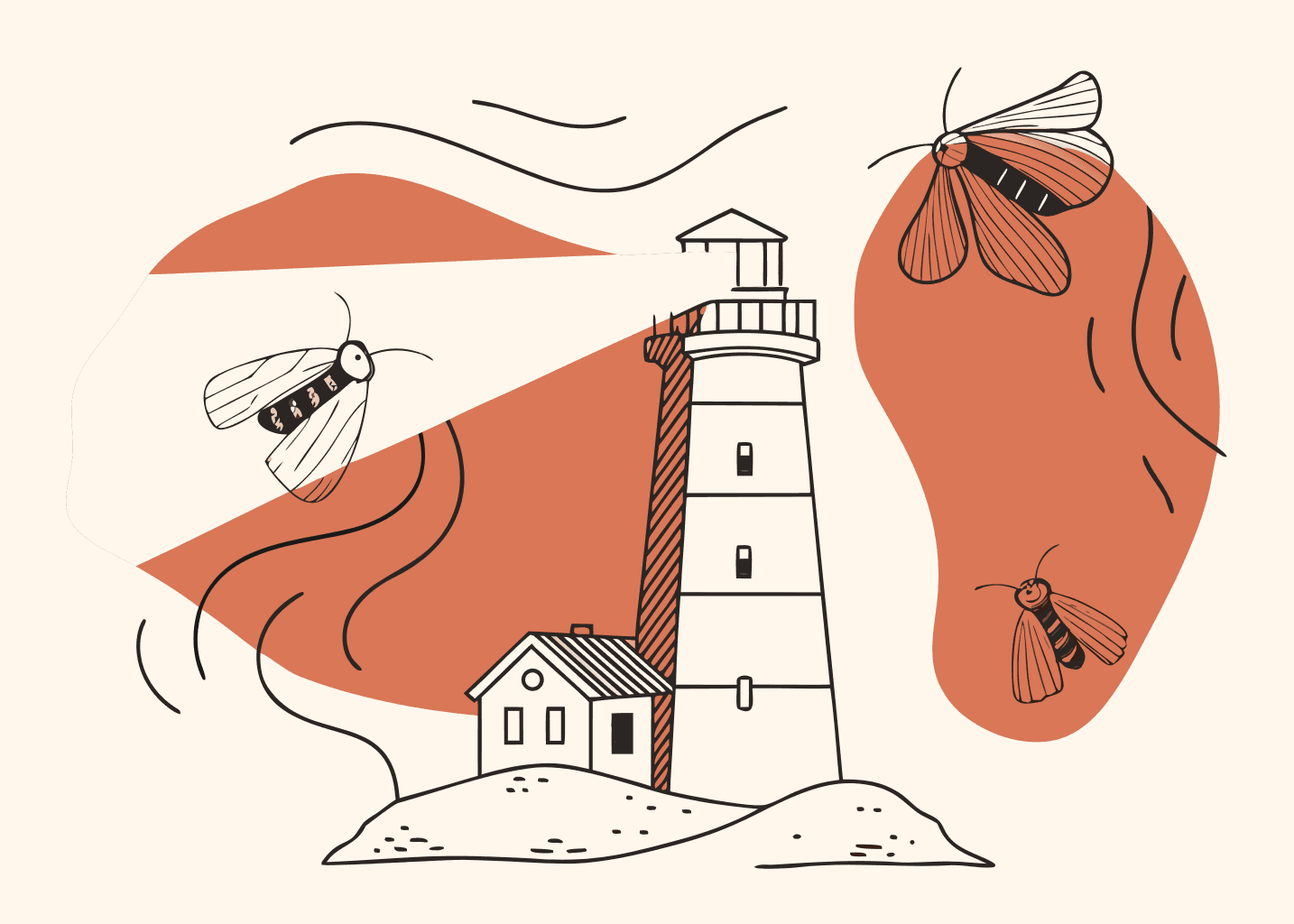 Schéma fungování Sentry: Maják uprostřed sbírá data z aplikace a odhaluje chyby (bugy)